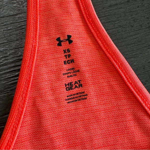 Under Armour Orange Red Tank Top XS - Picture 6 of 8